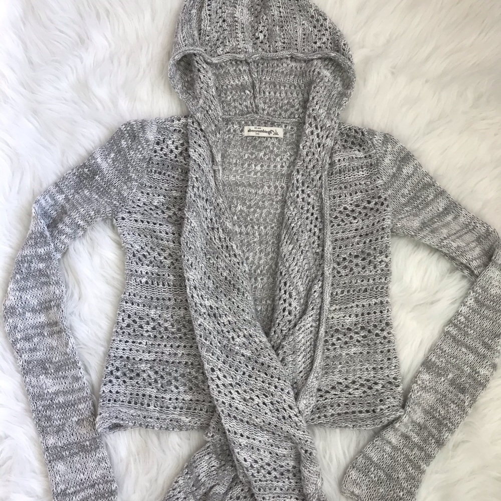Abercrombie & Fitch Girls L Open Kit Wrap Sweater